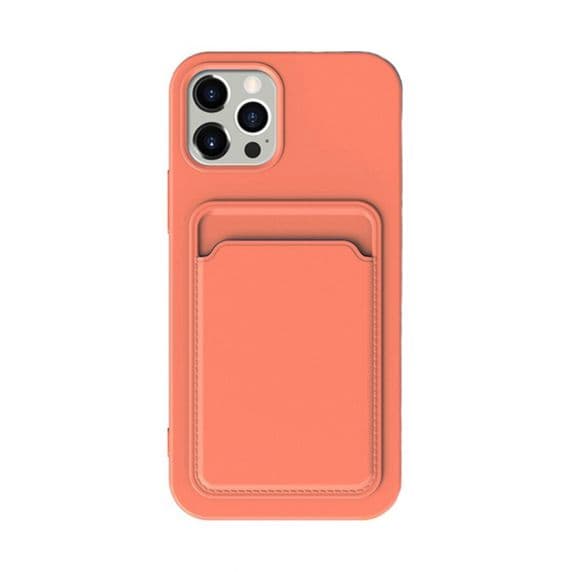 iPhone 14 Pro Max Silikonskal med Korthållare – Orange