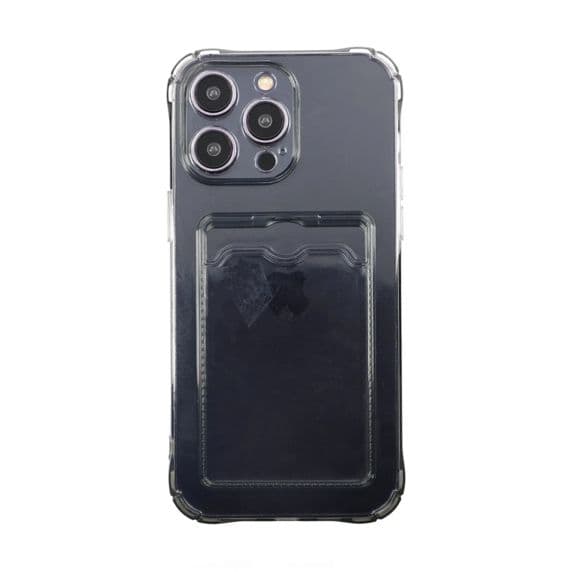 iPhone 14 Pro Max Shockproof Skal med Korthållare – Svart