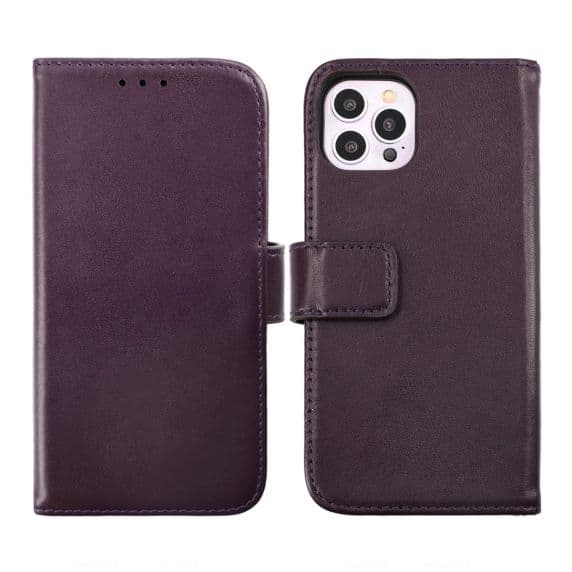 iPhone 14 Pro Max Plånboksfodral i Läder – Lila