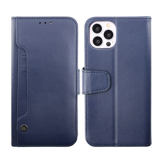 iPhone 14 Pro Max Plånboksfodral med Extra Kortfack - Blå