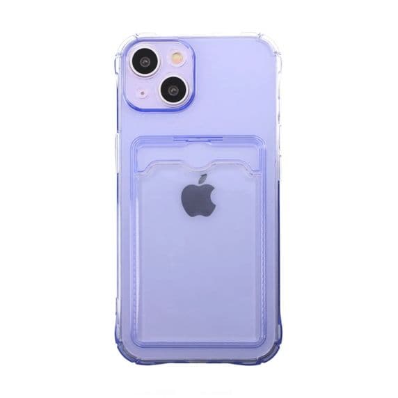 iPhone 14 Plus Shockproof Skal med Korthållare – Lila