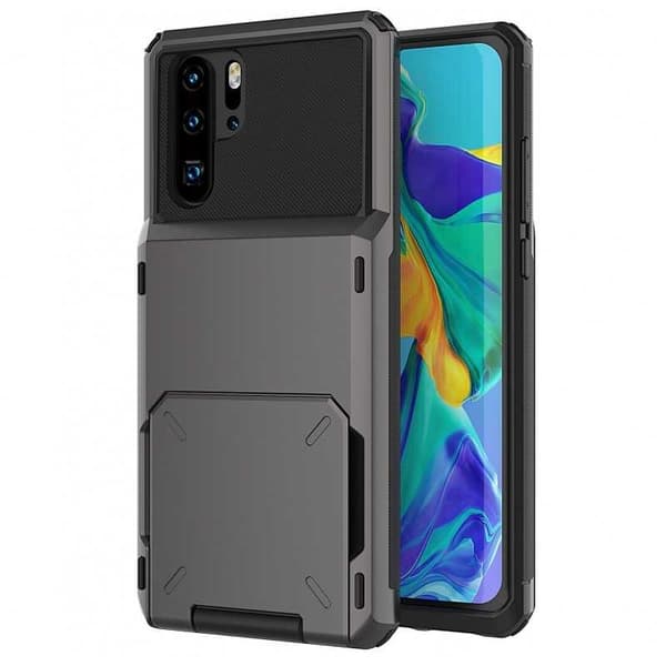 Huawei P30 Pro Stöttåligt Skal med Kortfack Void