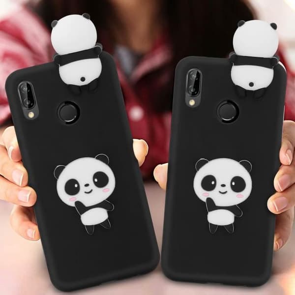 Coque - Huawei - P20 Lite - Design Panda 3D - Mjuk - Silikon Gel - Svart