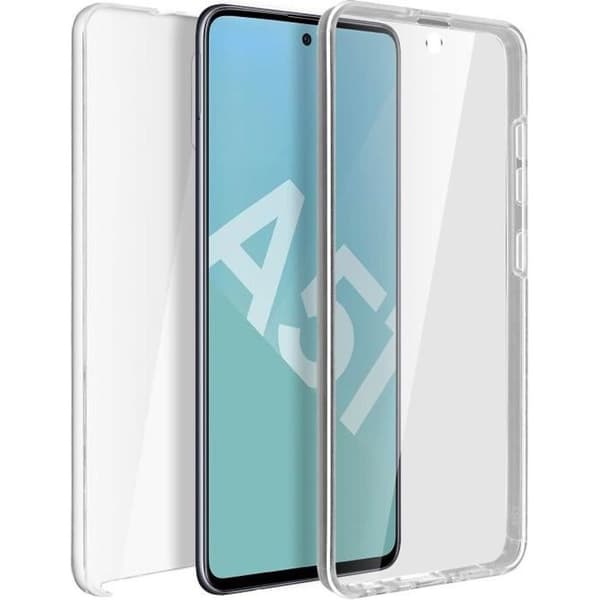 Heltäckande skyddsfodral - AVIZAR - Samsung Galaxy A51 - Hårt och mjukt - Transparent - Tunt och lätt