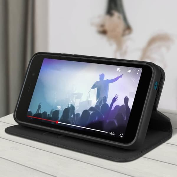 Wiko Y52 Plånboksfodral Video Support Funktion Svart
