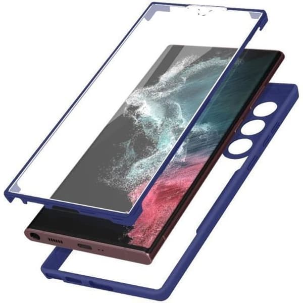 Heltäckande skal - AVIZAR - Samsung Galaxy S22 Ultra - Plexiglas - Polymer - Blå