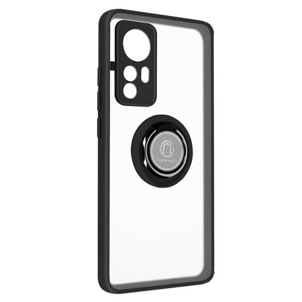 Skyddshölje - AVIZAR - Xiaomi 12 och 12X - Bi-material - Metallring - Svart