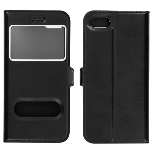 iPhone 7 / iPhone 8 Dubbelfönsterfodral Silikon Gel Fodral - svart