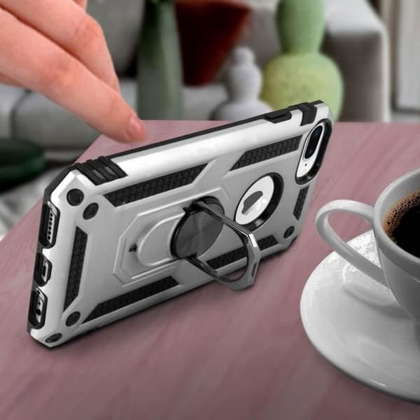 Coque - AVIZAR - iPhone 6/6S/7/8 Plus - Hybride - Silver - Inbyggd videostöd