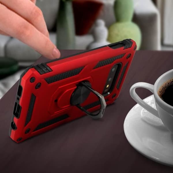 Coque - AVIZAR - Galaxy S10e - Bi-materiel - Hård och Mjuk - Röd