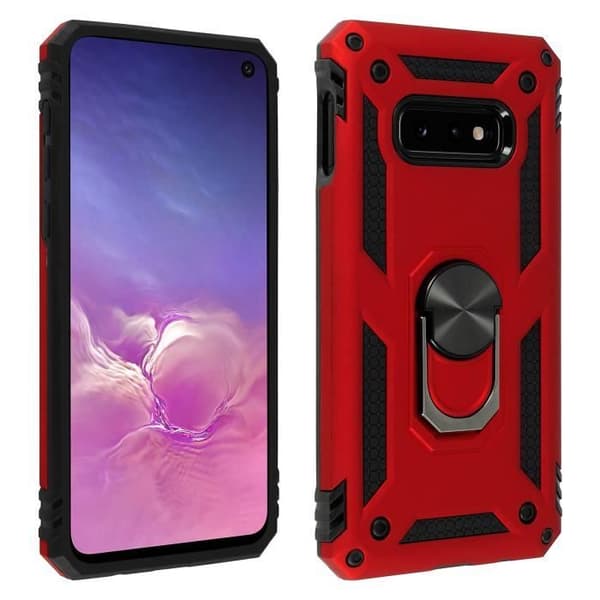 Coque - AVIZAR - Galaxy S10e - Bi-materiel - Hård och Mjuk - Röd