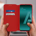 Miniatyrbild 3 av 4: Skal till Samsung Galaxy A50 Folio Plånboksställ Funktion Röd