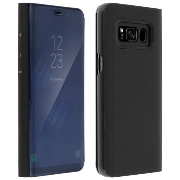 Hållare Flip Cover - AVIZAR - Samsung Galaxy S8 Plus - Svart - Semihård - Ställningsfunktion