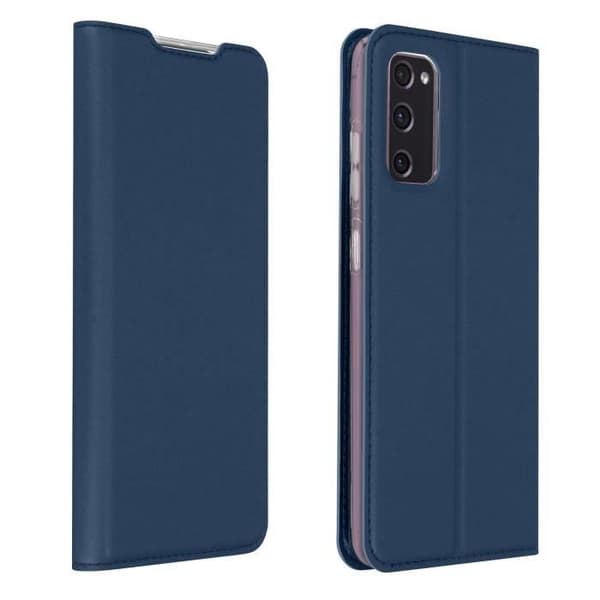 Etui för Samsung S20 FE - Dux Ducis - Satin-effekt - Mörkblå - Videostativ - Kortfack