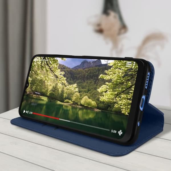 Xiaomi Redmi 10C Fodral - AVIZAR - Video Support Plånboksfodral - Blå - Stel - Syntet - Vuxen