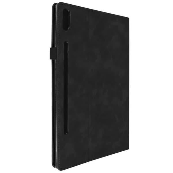 Husse - AVIZAR - Lenovo Tab P12 Pro - Syntetiskt läder Svart - Videostöd - Kortfickor