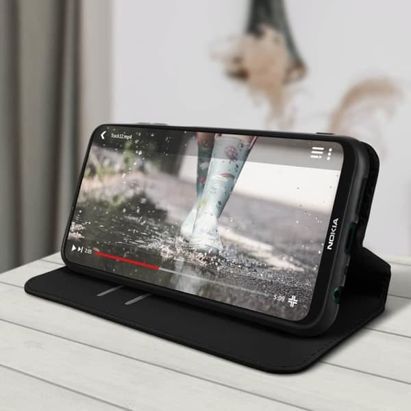 Nokia X10 och X20 Flip Wallet Fodral Video Support Funktion Svart Svart