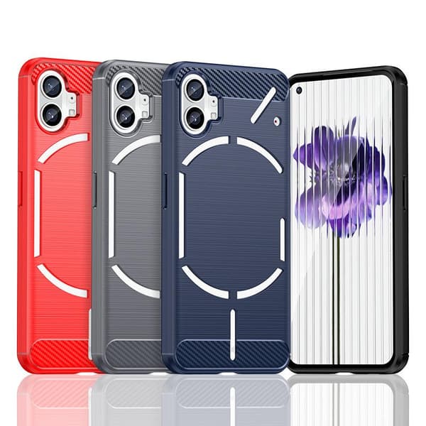 SKALO Nothing Phone (1) Armor Carbon Iskunkestävä TPU suojakuori