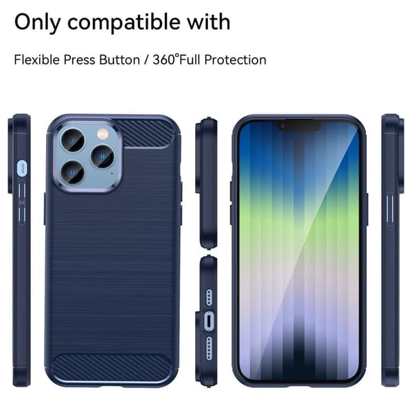 SKALO iPhone 14 Pro Max Armor Carbon Iskunkestävä TPU suojakuori