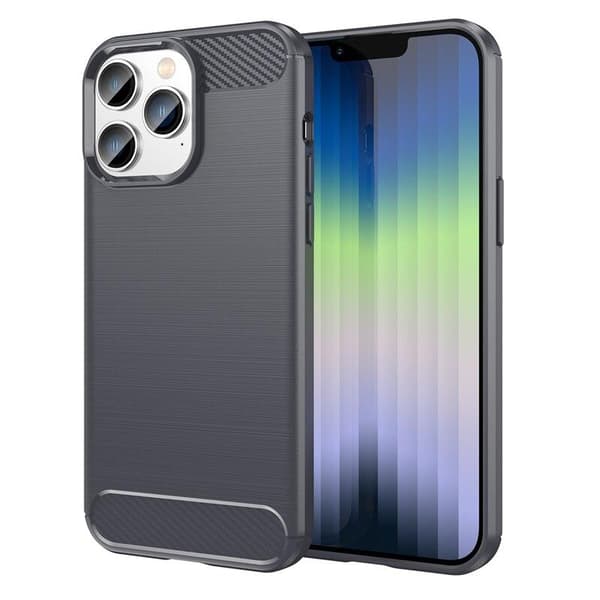 SKALO iPhone 14 Pro Max Armor Carbon Iskunkestävä TPU suojakuori