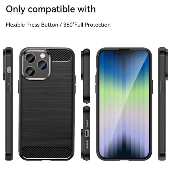 SKALO iPhone 14 Pro Max Armor Carbon Iskunkestävä TPU suojakuori