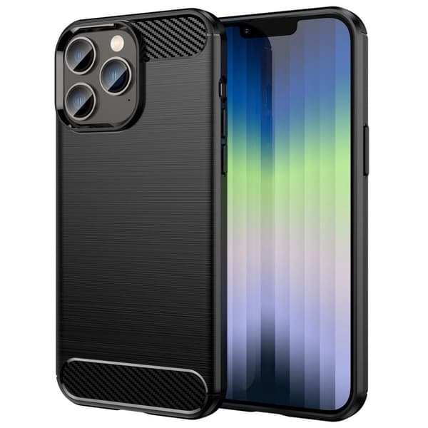 SKALO iPhone 14 Pro Max Armor Carbon Iskunkestävä TPU suojakuori
