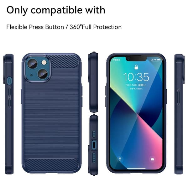 SKALO iPhone 14 Armor Carbon Iskunkestävä TPU suojakuori
