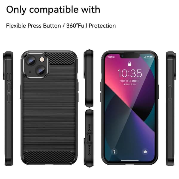 SKALO iPhone 14 Armor Carbon Iskunkestävä TPU suojakuori