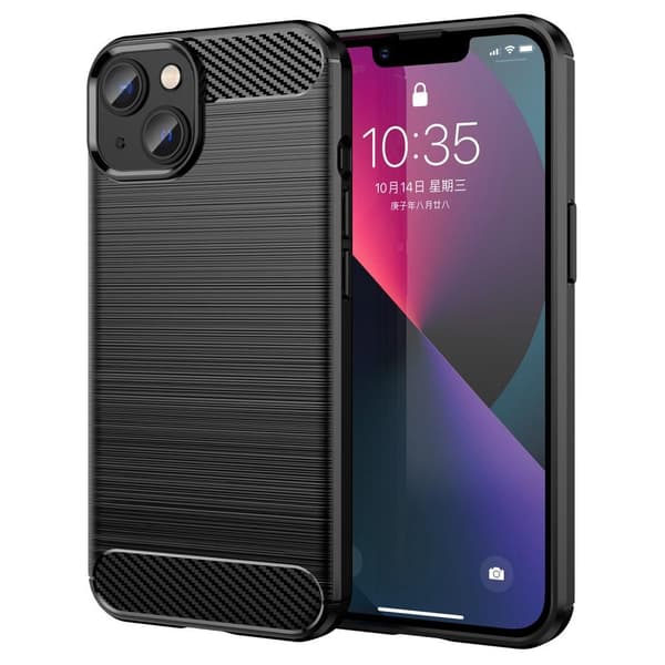 SKALO iPhone 14 Armor Carbon Iskunkestävä TPU suojakuori