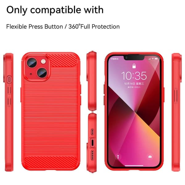 SKALO iPhone 14 Armor Carbon Iskunkestävä TPU suojakuori