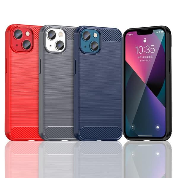 SKALO iPhone 14 Armor Carbon Iskunkestävä TPU suojakuori