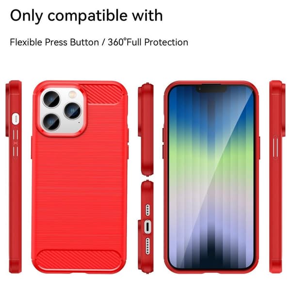SKALO iPhone 14 Pro Armor Carbon Stødsikker TPU-cover