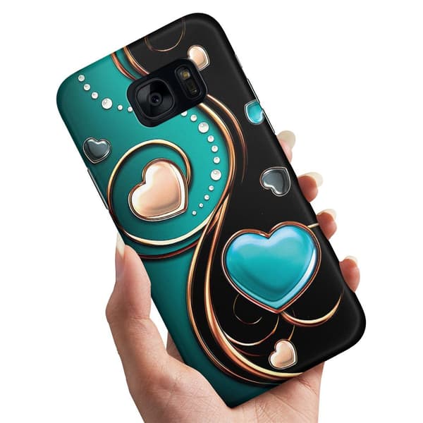 Samsung Galaxy S7 - Deksel/Mobildeksel Hjerter