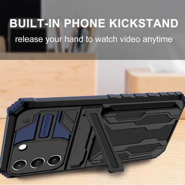 Iphone 13 PRO Etui med Kortholder Kickstand etui -Anti-Shock Armor Kickstand