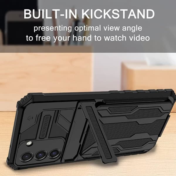 Iphone 13 PRO Etui med Kortholder Kickstand etui -Anti-Shock Armor Kickstand