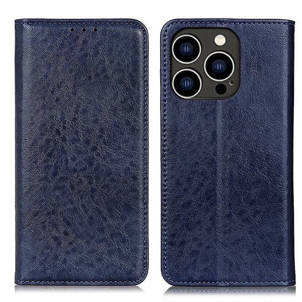iPhone 14 Pro Magnetic Auto-absorbed Premium Plånboksfodral - Blå