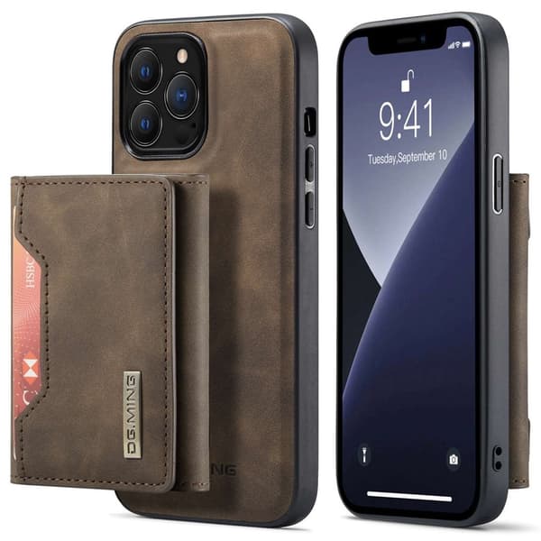 DG.MING M2 Series iPhone 14 Pro Detachable Plånboksskal - Coffee