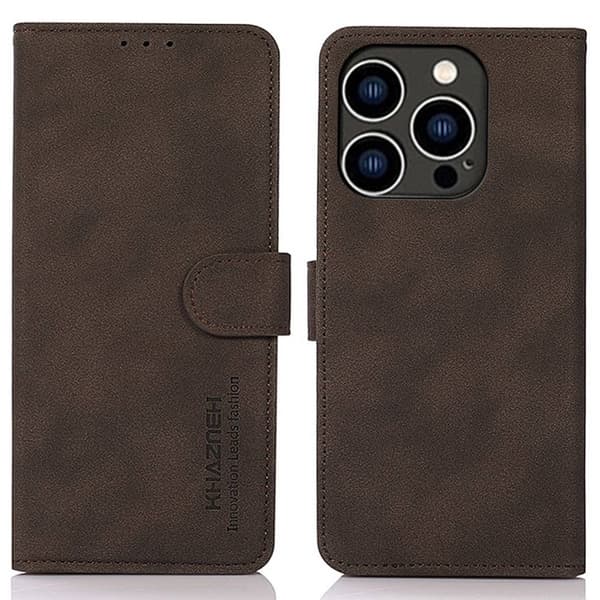 KHAZNEH Plånboksfodral iPhone 14 Pro - Brun