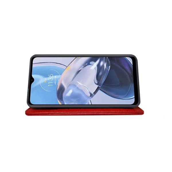 Wallet cover 3-kort Motorola Moto E22i - Rød