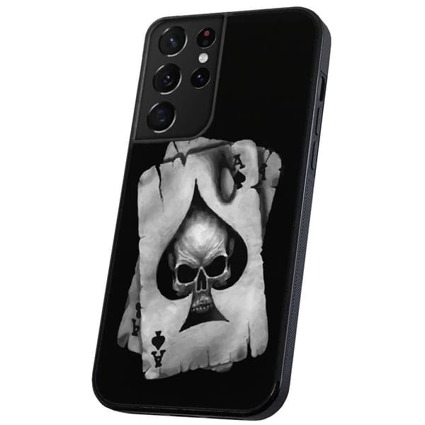 Samsung Galaxy S21 Ultra - Cover/Mobilcover Dødningehoved Kortspil