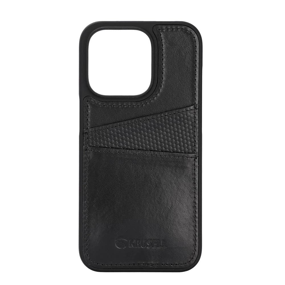 Krusell iPhone 14 Pro Max Skal Leather CardCover Svart
