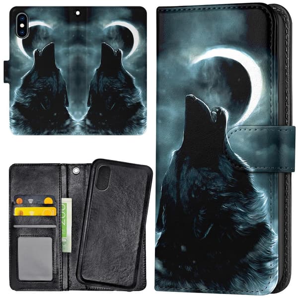 iPhone X/XS - Lommebok Deksel Wolf