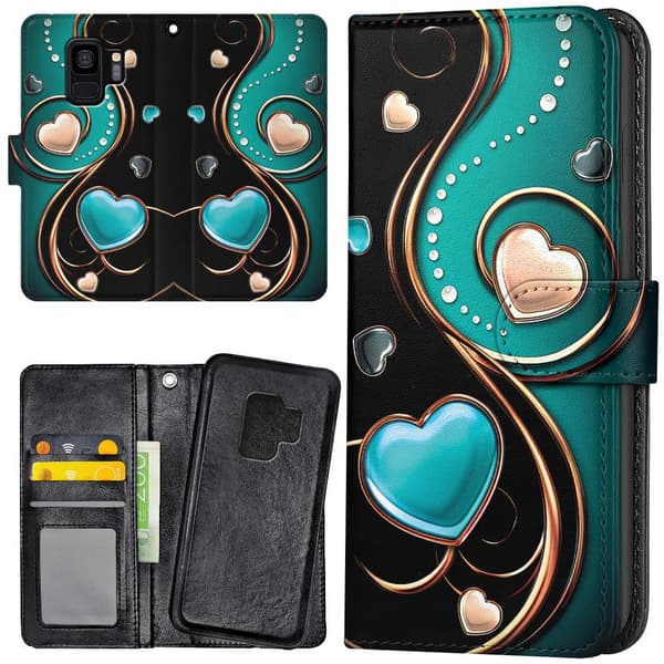 Samsung Galaxy S9 - Mobilcover/Etui Cover Hjerter