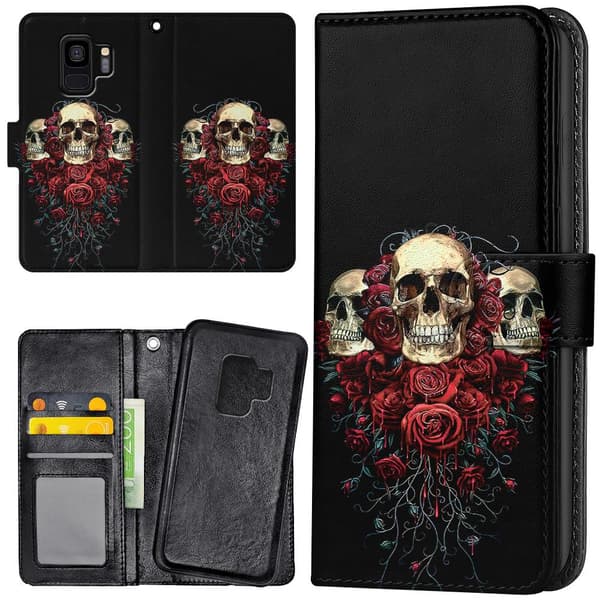 Samsung Galaxy S9 - Lommebok Deksel Skulls