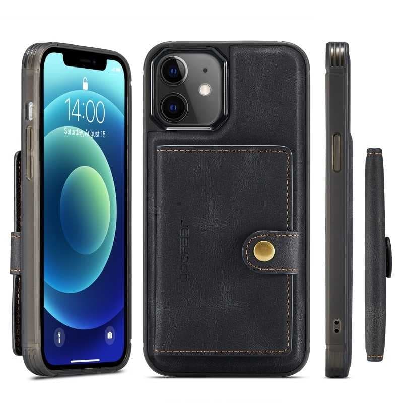 iPhone 12 Mini Stöttåligt Skal med Magnetisk Korthållare JeeHood