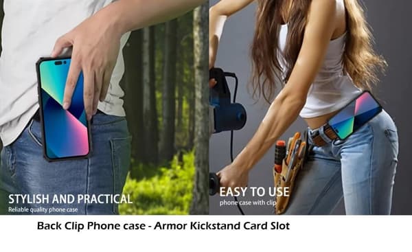 Samsung Galaxy S22 PLUS -Monitoiminen Armor Kotelo korttipaikalla ja takaklipsi