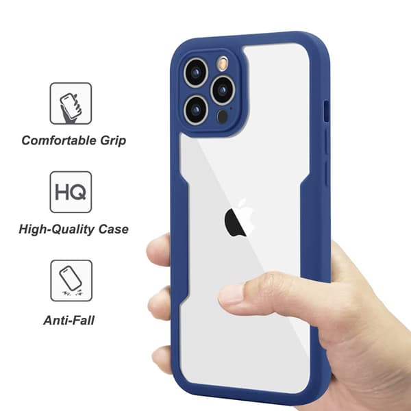 Telefonveske med skjermbeskytter Blå iPhone12 Promax