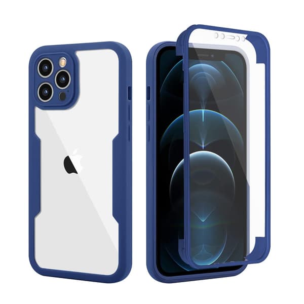 Telefonveske med skjermbeskytter Blå iPhone12 Promax