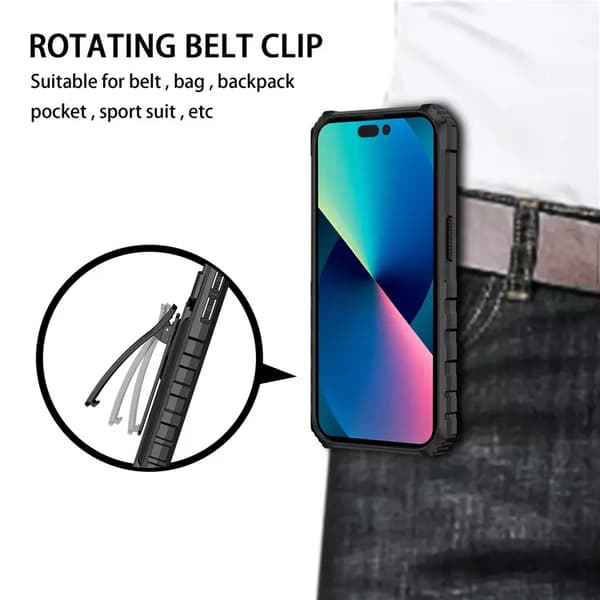Samsung Galaxy S21 FE -Multitasking Armor etui med kortslot og tilbage klip