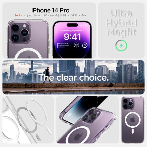 Spigen iPhone 14 Pro Cover Ultra Hybrid MagFit Frost Clear